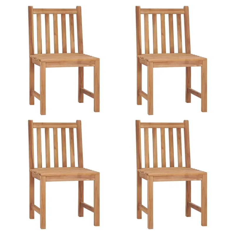 vidaXL Sillas de jardín 4 unidades madera maciza de teca