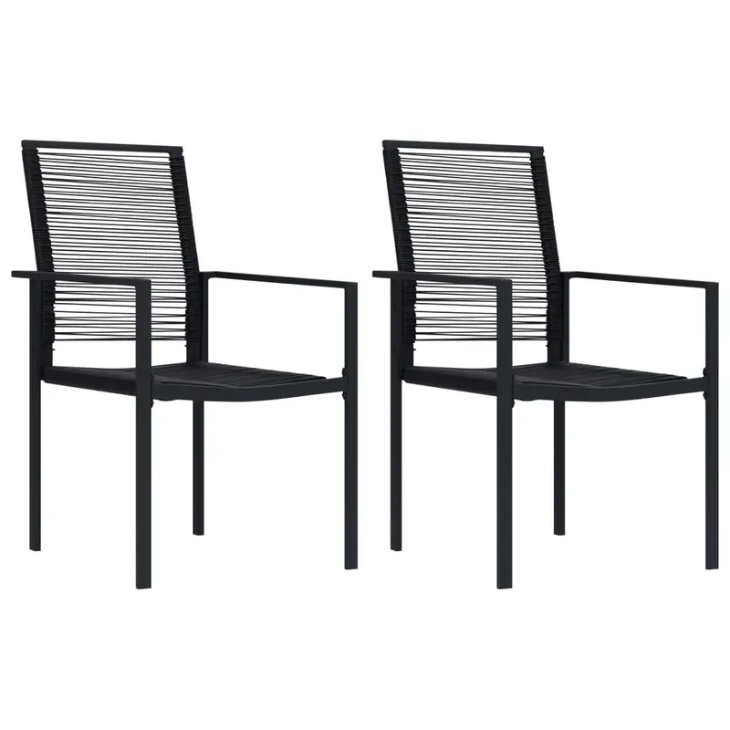 vidaXL Sillas de jardín 2 unidades ratán de PVC negro