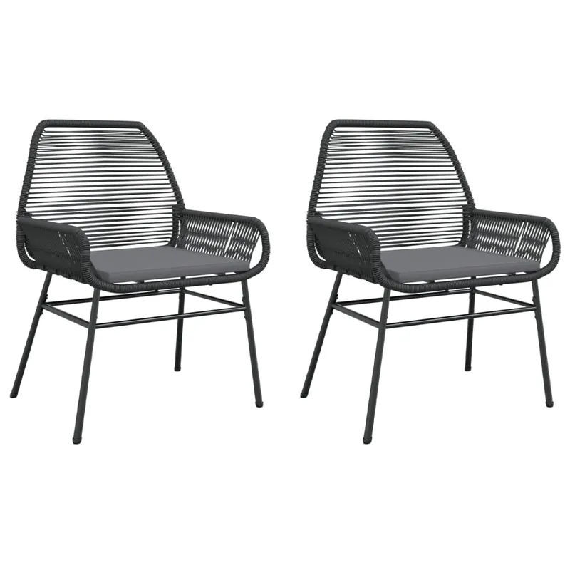 vidaXL Sillones de jardín con cojines 2 uds ratán sintético gris