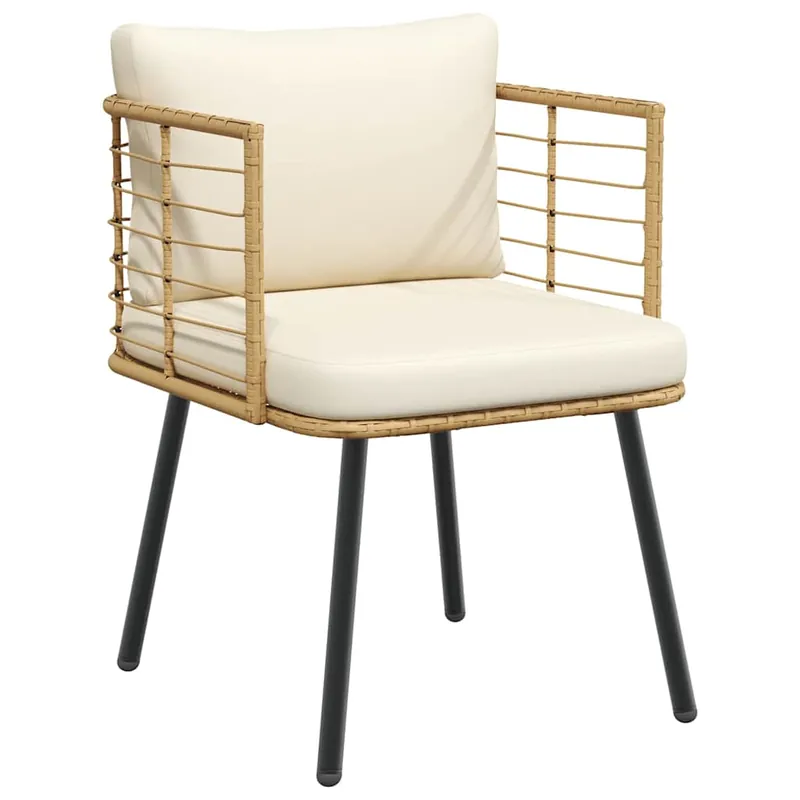vidaXL Sillón de jardín con cojines ratán sintético natural