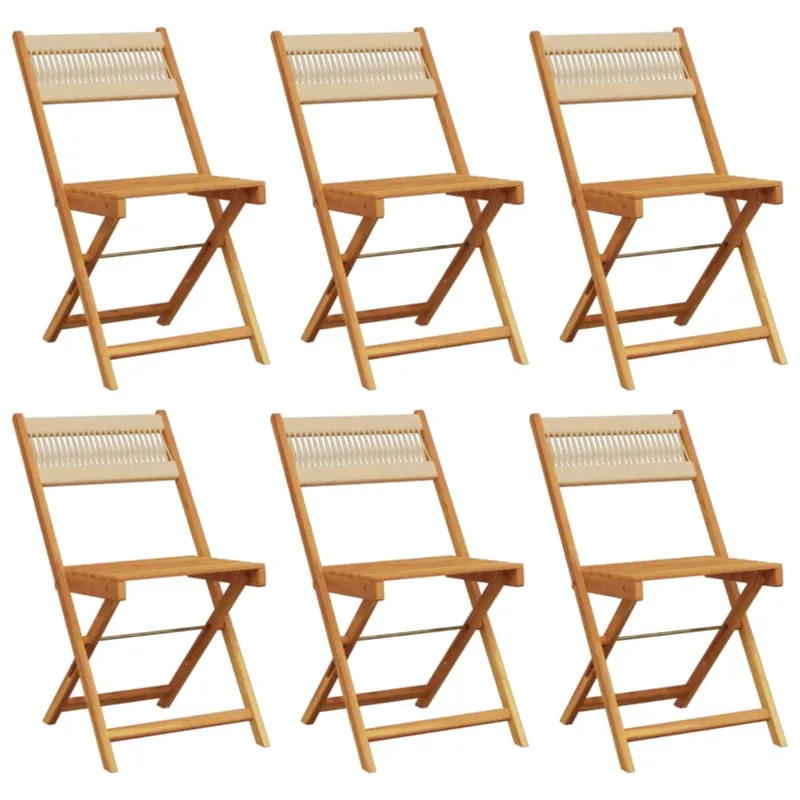 vidaXL Sillas de jardín reclinables 6 uds madera maciza acacia negro