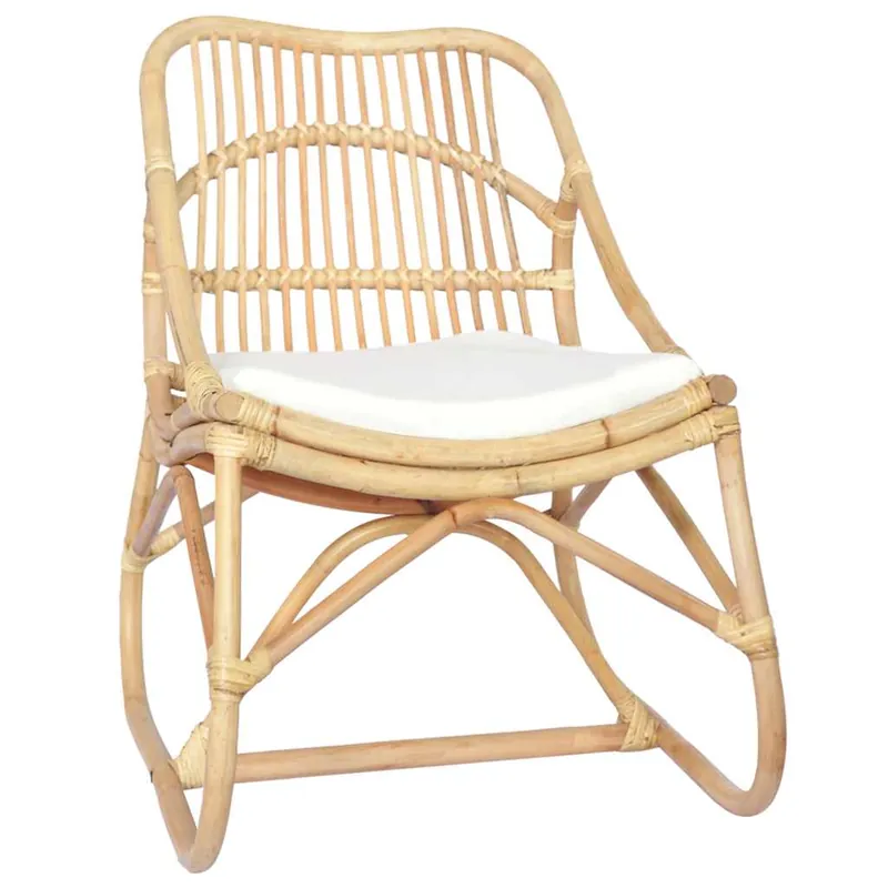 vidaXL Silla de ratán lino - Jardín