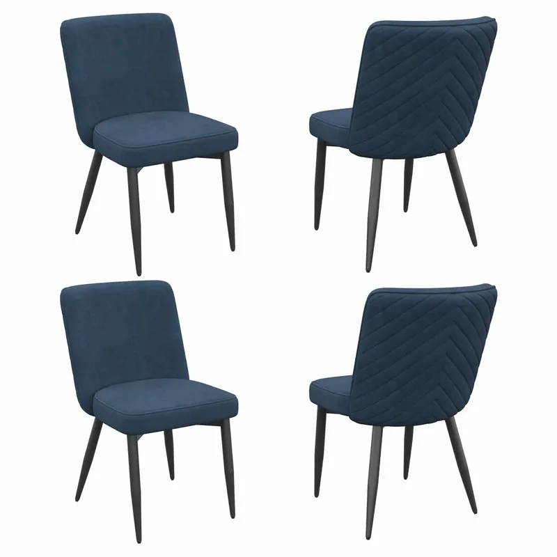Sillas de comedor 4 unidades - cómodas y transpirables, estilo moderno, terciopelo - azul oscuro