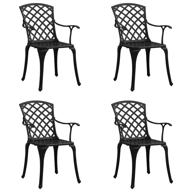vidaXL Sillas de jardín 4 unidades aluminio fundido blanco