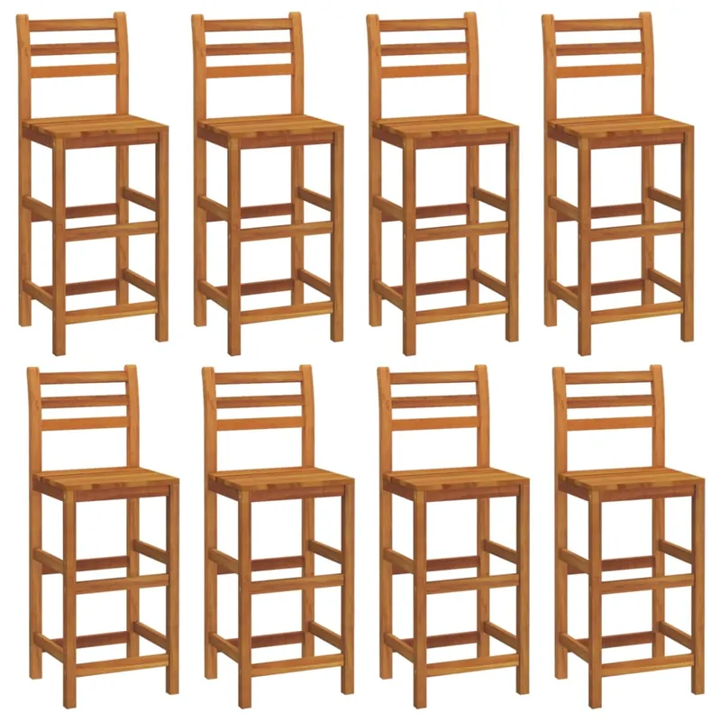 Taburetes de barra de cocina 8 unidades madera maciza acacia - Jardín