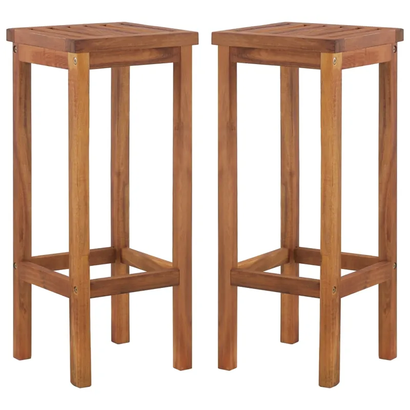 Taburetes de cocina 2 unidades madera maciza de acacia - Jardín