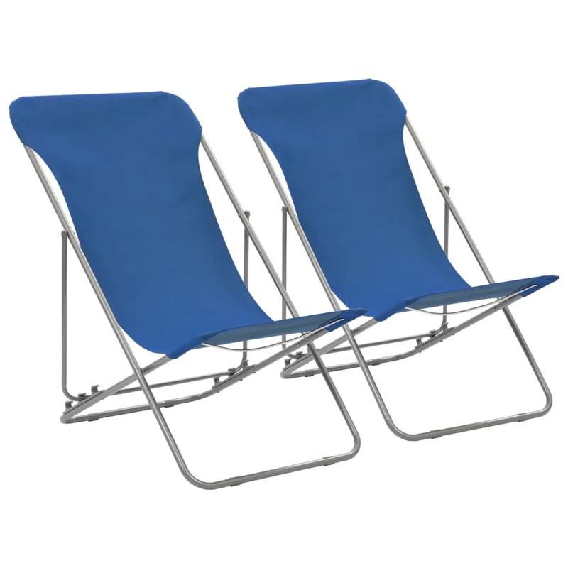 vidaXL Sillas de playa plegables 2 unidades acero y tela oxford marrón - Jardín