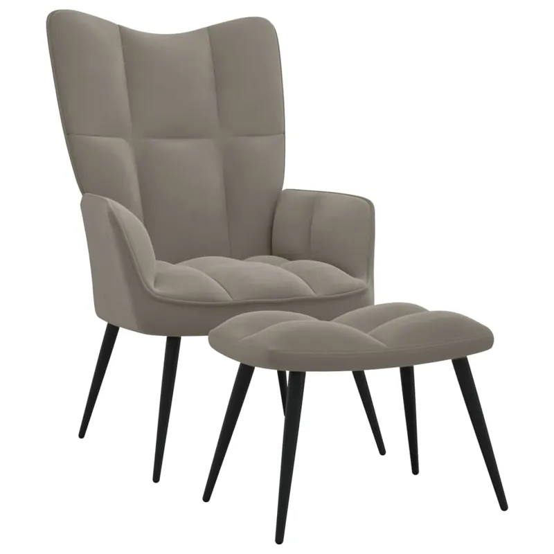 vidaXL Sillón de relax con taburete terciopelo amarillo mostaza - Sofás sillones puffs