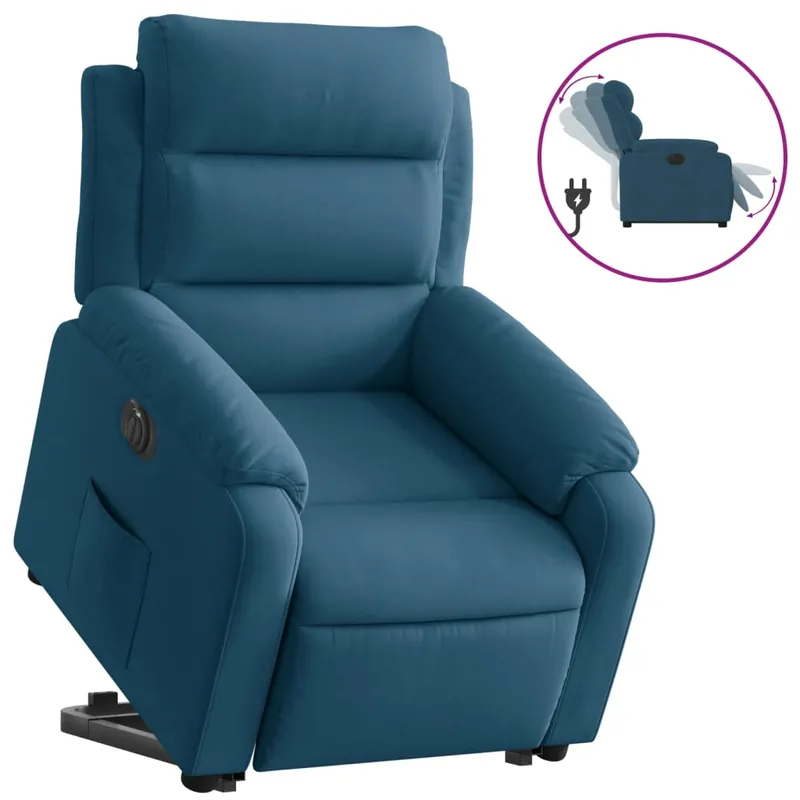 vidaXL Sillón eléctrico reclinable elevable de terciopelo gris claro - Sofás sillones puffs