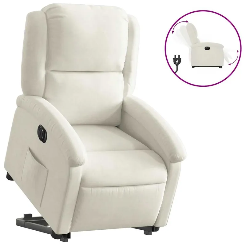 vidaXL Sillón eléctrico reclinable elevable de terciopelo gris claro - Sofás sillones puffs