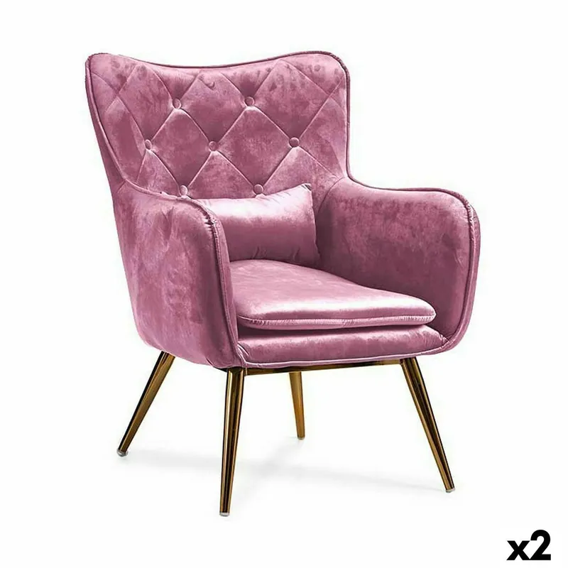 Sillón Rosa 68 x 92 x 70 cm (2 Unidades) - Sofás sillones puffs