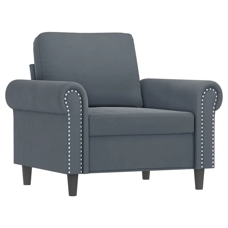 vidaXL Sillón de terciopelo marrón 60 cm - Sofás sillones puffs