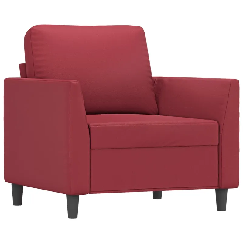 vidaXL Sillón cuero sintético rojo tinto 60 cm - Sofás sillones puffs