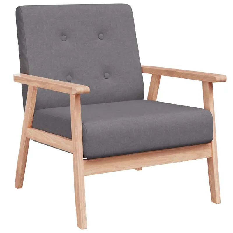 vidaXL Sillón de tela gris claro - Sofás sillones puffs