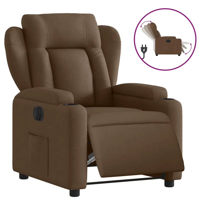 vidaXL Sillón reclinable eléctrico de tela negro - Sofás sillones puffs