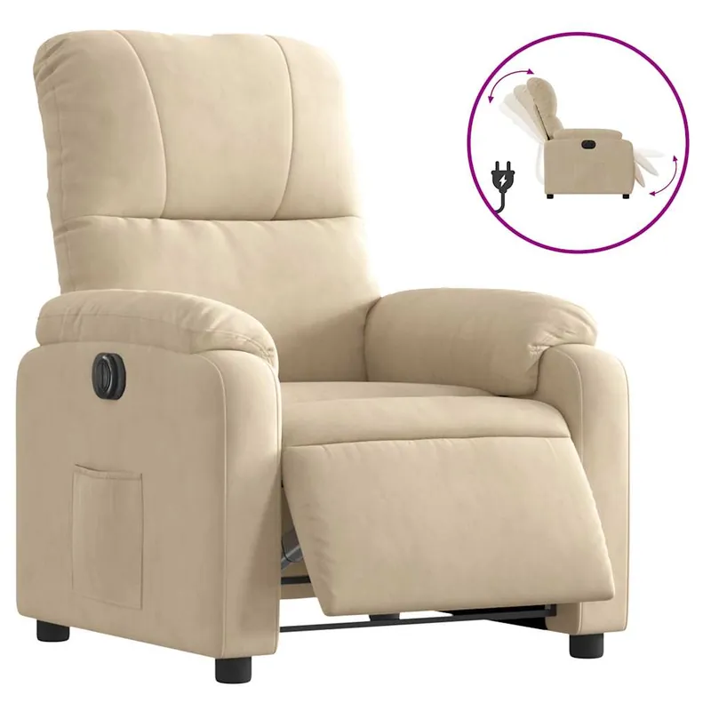 vidaXL Sillón reclinable eléctrico tela de microfibra gris claro - Sofás sillones puffs