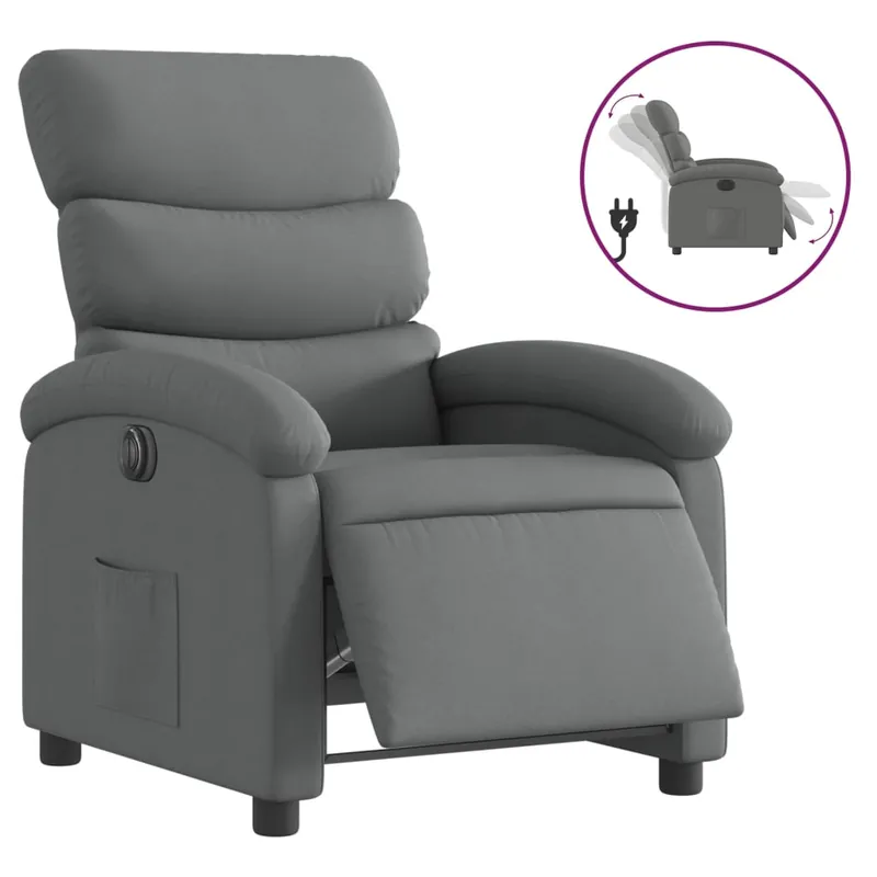 vidaXL Sillón reclinable eléctrico tela gris taupé - Sofás sillones puffs