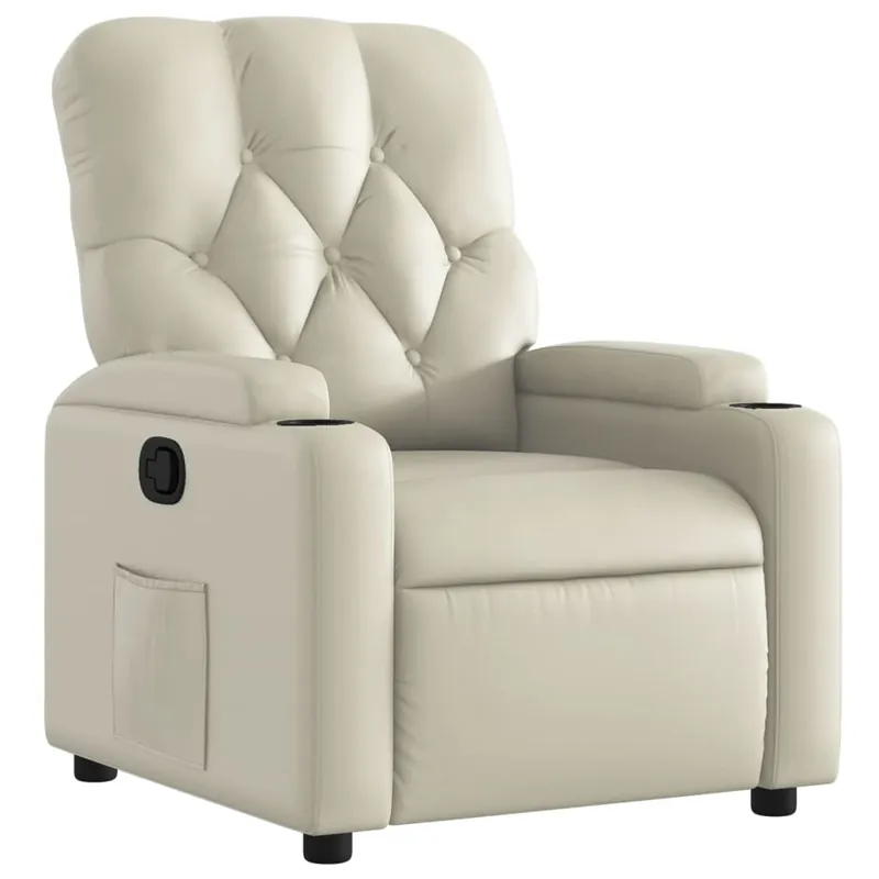 vidaXL Sillón reclinable de cuero sintético negro - Sofás sillones puffs