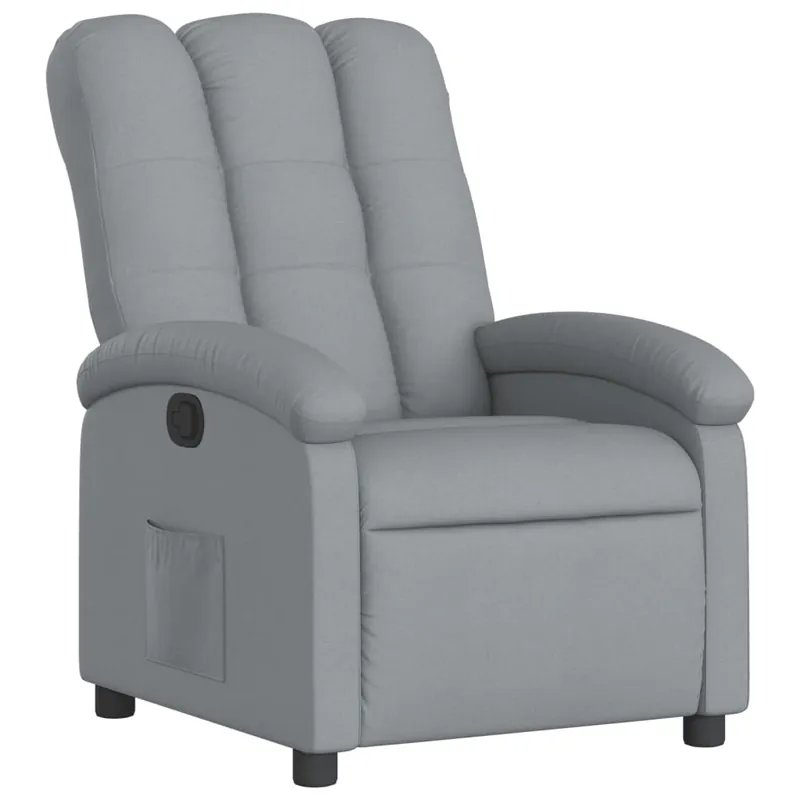 vidaXL Sillón reclinable de tela gris claro - Sofás sillones puffs