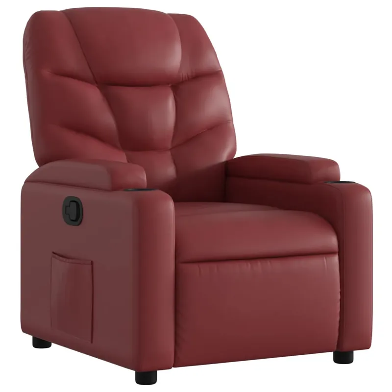 vidaXL Sillón reclinable de cuero sintético rojo - Sofás sillones puffs
