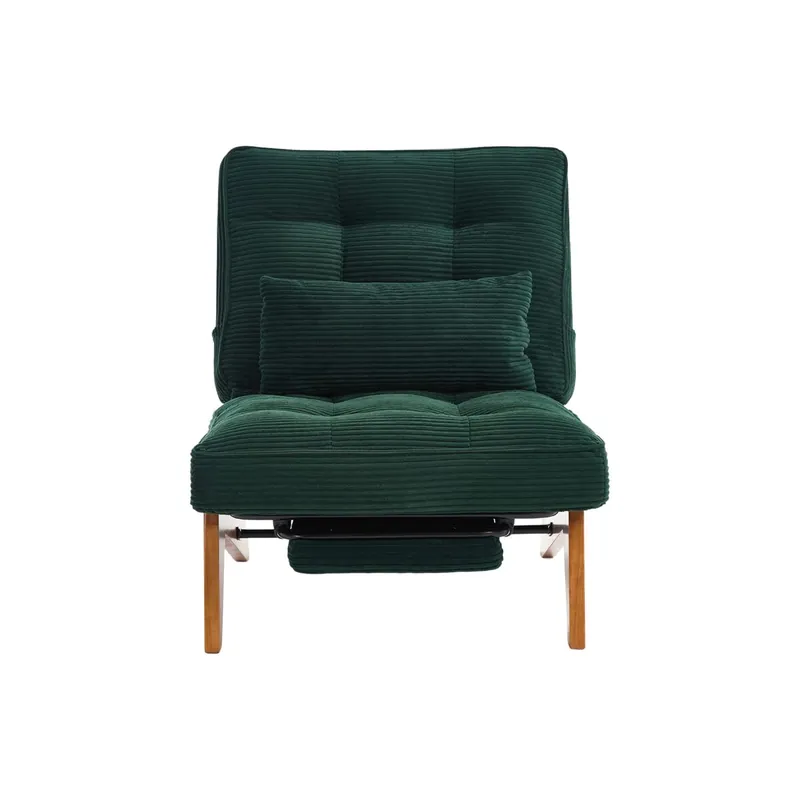 Sillón lounge ajustable - con reposapiés y cojín lumbar - beige