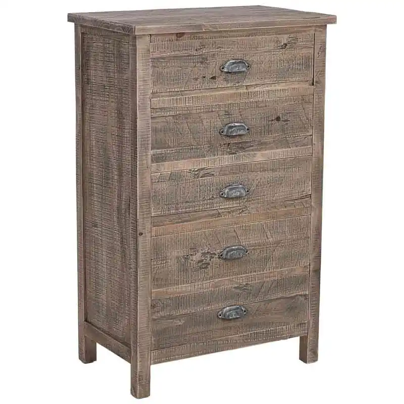 Sinfonier de madera marrón 65x40x103.5h cm - Muebles