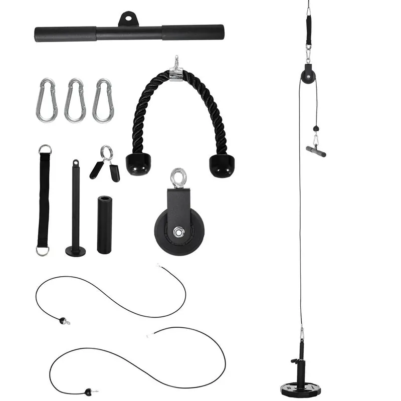 SPORTNOW Poleas Gimnasio para Casa, Sistema de Polea de Cable de Peso para Gimnasio, para Tracción LAT, Rizo de Bíceps, Tríceps, Entrenamiento de Brazo, Hombros y Espalda - Deporte