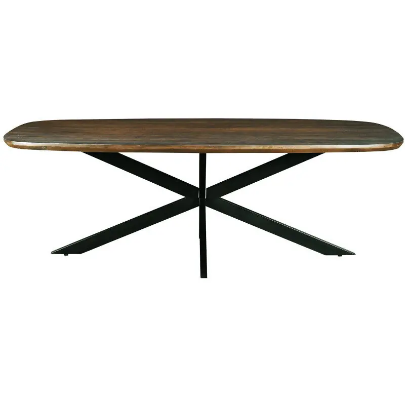 Mesa de comedor ovalada 6/8 personas, L.210 cm, madera maciza de mango - Muebles