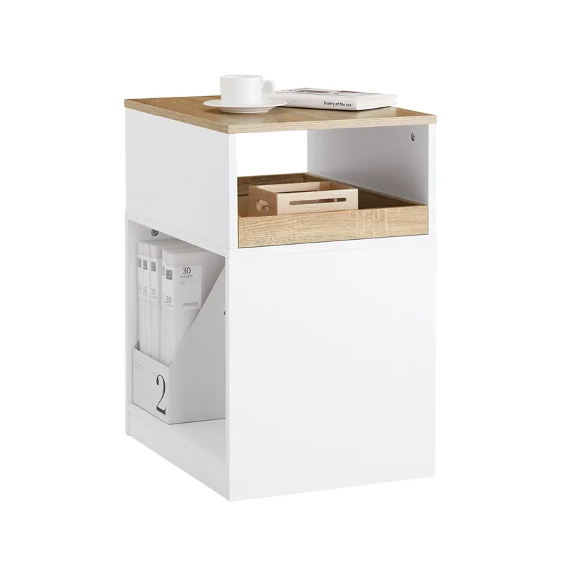 SoBuy ASK08-WN Armario de Oficina con Soporte para Impresora 40 x 50 x 65 cm