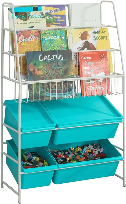 SoBuy Estantería Libros y Juguetes 61x25x102cm Caja Almacenamiento Infantil Moderna KMB07-B