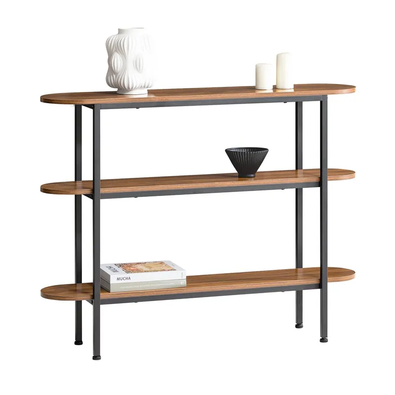 SoBuy Mesa de Consola Mesa de Entrada Recibidor con 3 Estantes 110 x 25 x 86 cm FSB67-WS