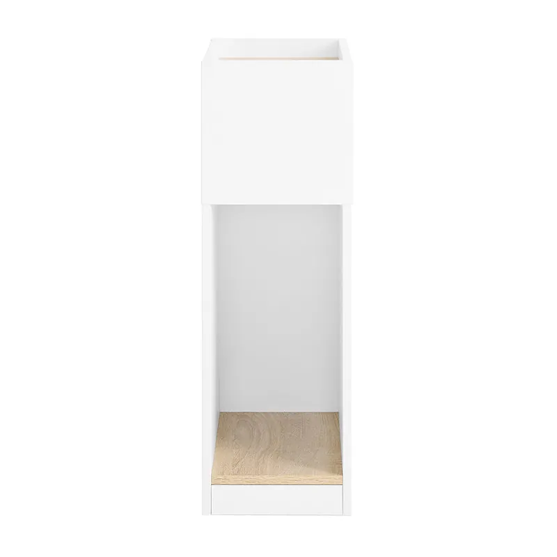 SoBuy FBT171-WN Mesilla de noche estrecha, mesilla de noche estrecha con cajón y estante, mesilla de noche moderna para dormitorio y salón, blanca, 20 x 35 x 60 cm