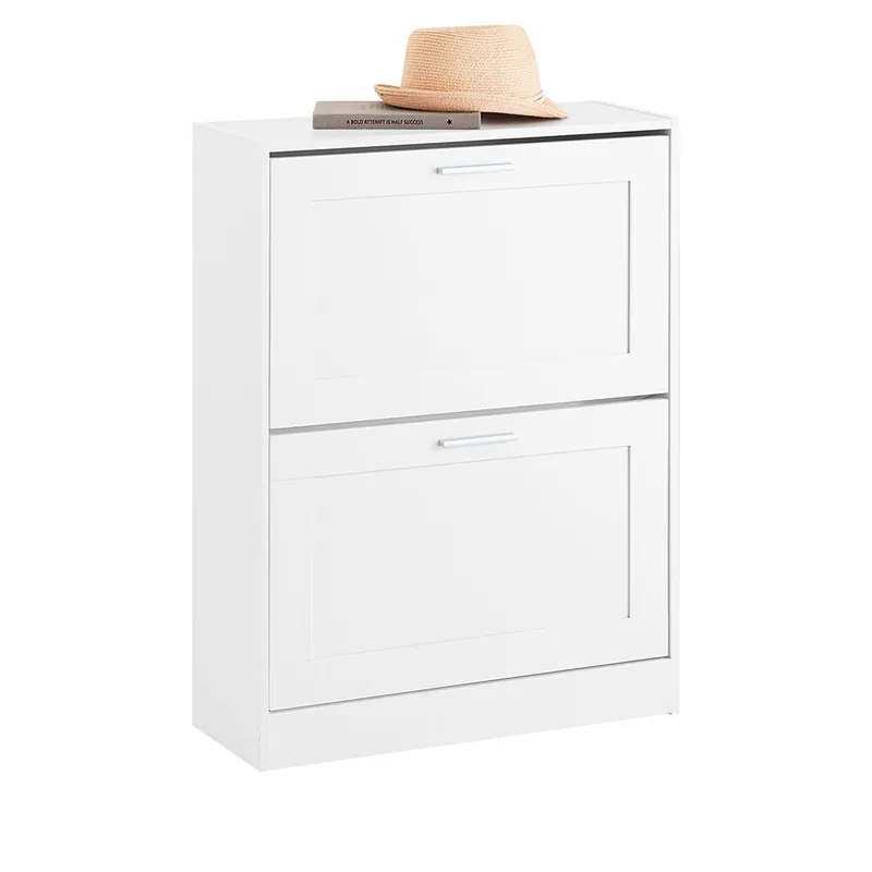 SoBuy Zapatero con 2 Solapas Armario de Entrada Zapatero Organizador 60 x 25 x 80 cm Blanco FSR137-W
