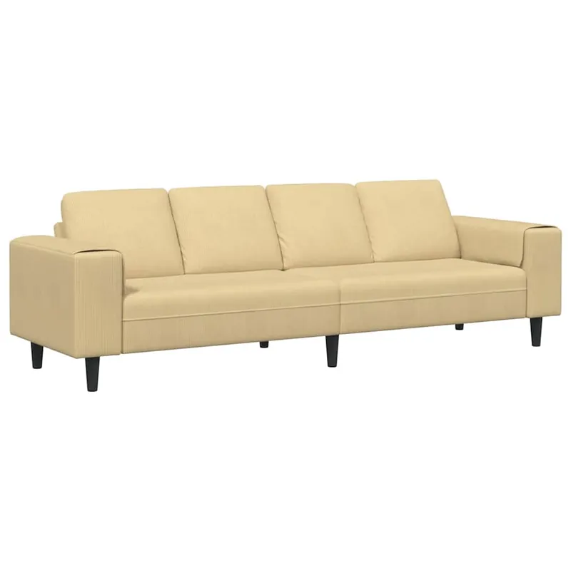 Sofá 3 plazas - Sofá De Salón de tela con cojín Verde grisáceo 208 cm Telas de pana