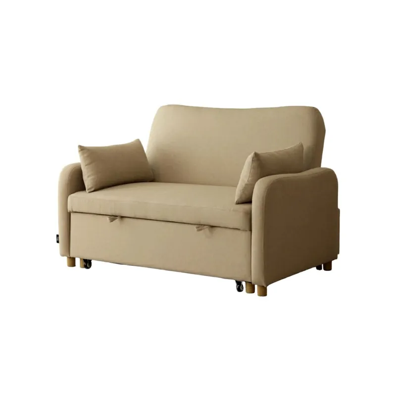 Sofá cama Buddy 2 plazas con cojines beige 87x137x100 cm - Sofás sillones puffs