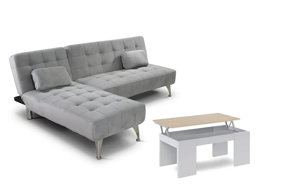 Oferta: Sofa Cama Chaise Longue XS + Mesa de Centro Elevable - Sofás sillones puffs