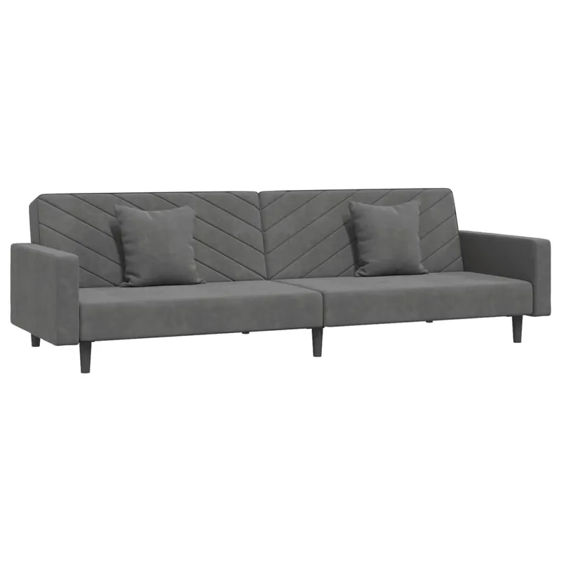 vidaXL Sofá cama de 2 plazas con dos almohadas terciopelo amarillo - Sofás sillones puffs