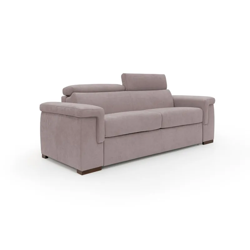 Giunone Sofá cama convertible con colchón de 18 cm y reposacabezas reclinables en tejido impermeable 240 cm (mat. 160x197 cm) Amarillo - Sofás sillones puffs