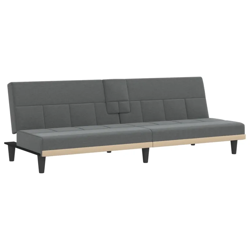 vidaXL Sofá cama con portavasos tela gris claro - Sofás sillones puffs