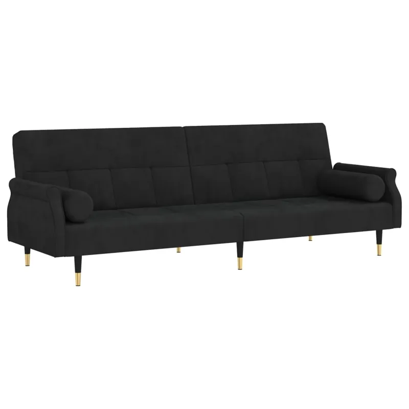 vidaXL Sofá cama con cojines terciopelo gris oscuro - Sofás sillones puffs