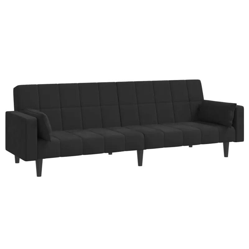 vidaXL Sofá cama de 2 plazas con dos almohadas terciopelo gris oscuro - Sofás sillones puffs