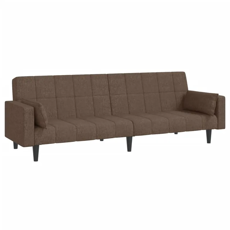 vidaXL Sofá cama de 2 plazas con dos almohadas tela color crema - Sofás sillones puffs