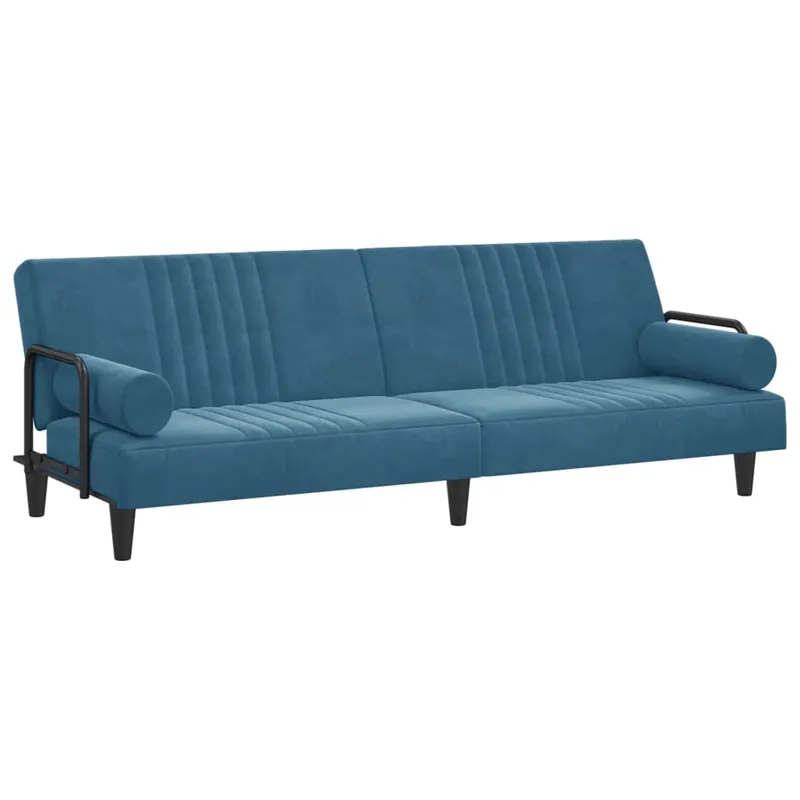 vidaXL Sofá cama con reposabrazos terciopelo gris oscuro - Sofás sillones puffs