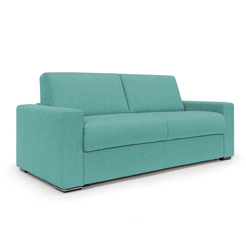 Nixon Sofá convertible con colchón H20 en tela impermeable 200 cm (mat. 140x197) Amarillo - Sofás sillones puffs