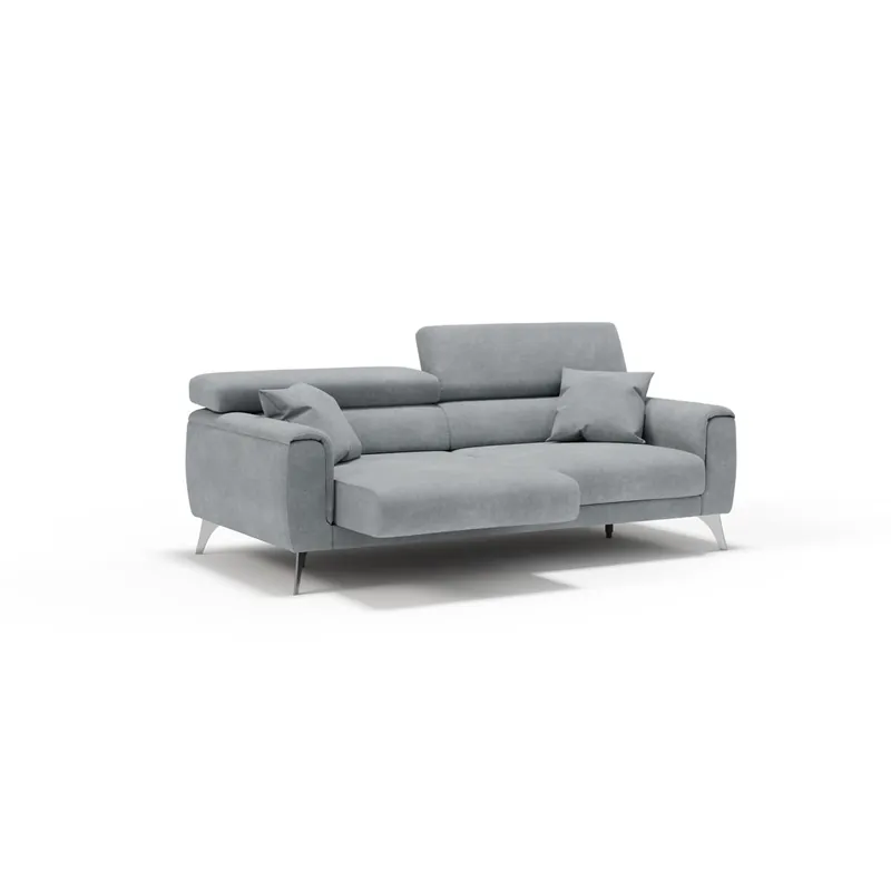 Caravaggio Sofá con asientos deslizantes en tela suave e impermeable 169 cm Amarillo - Sofás sillones puffs