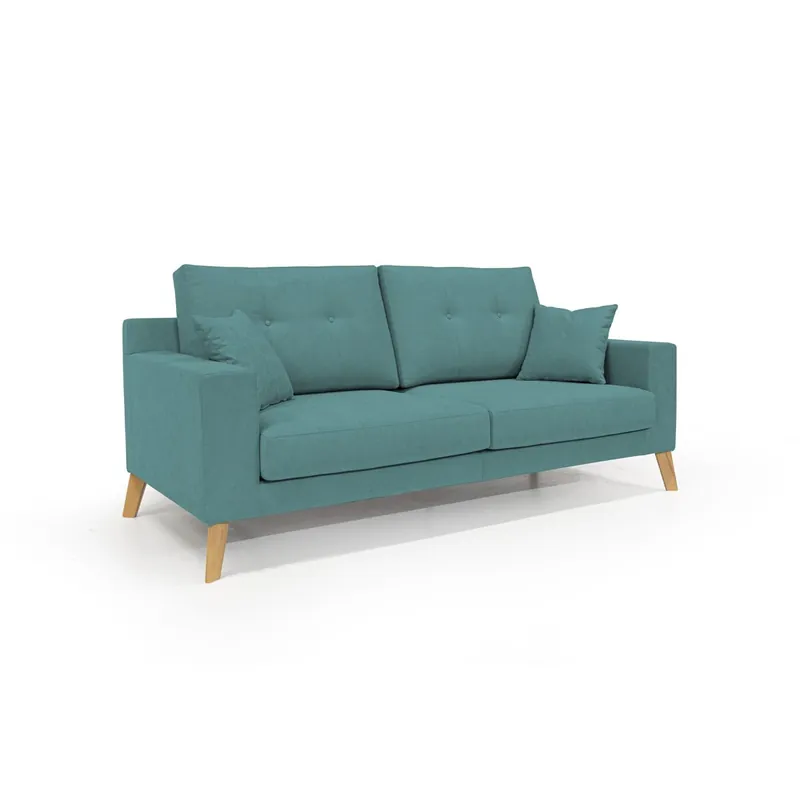Danish Sofá moderno de tela suave e impermeable 166 cm Amarillo - Sofás sillones puffs