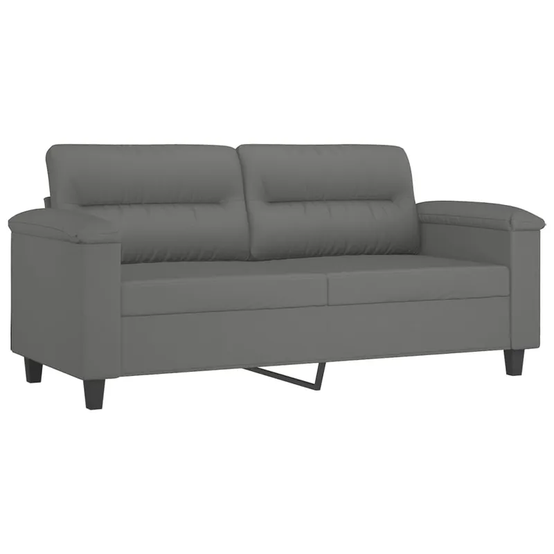 vidaXL Sofá de 2 plazas de tela de microfibra gris oscuro 140 cm - Sofás sillones puffs