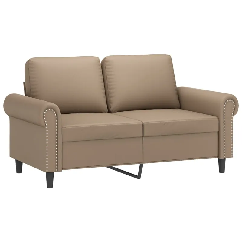 vidaXL Sofá de 2 plazas de cuero sintético negro 120 cm - Sofás sillones puffs