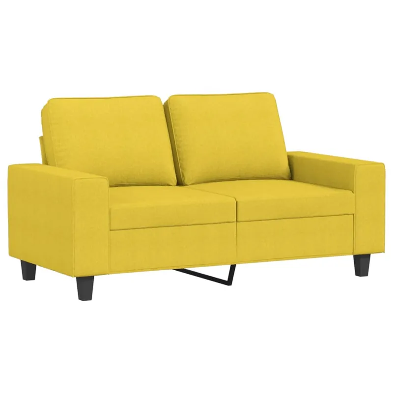 vidaXL Sofá de 2 plazas de tela amarillo claro 120 cm - Sofás sillones puffs