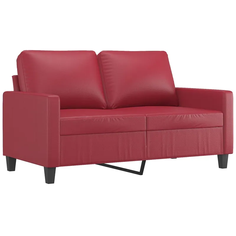 vidaXL Sofá de 2 plazas de cuero sintético gris 120 cm - Sofás sillones puffs